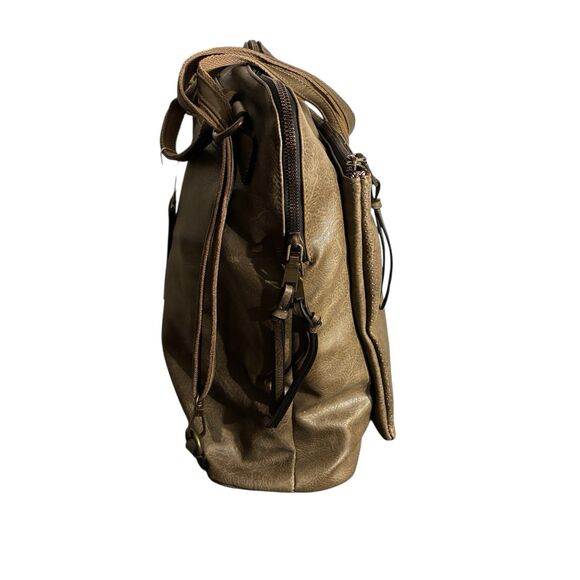 Le Miel Olive Colored Large Purse W/Shoulder And Hand Straps. Gold Hardware NEW - Picture 14 of 16